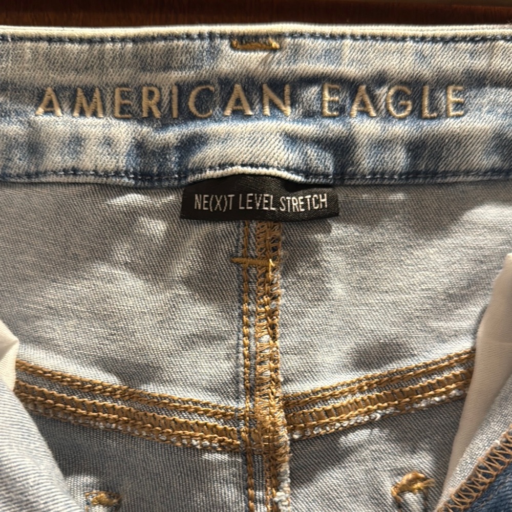 High Rise Blue Distressed Jeans - Picture 4 of 5